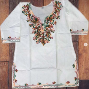 MULTICOLOUR EMBROIDERY COTTON SHORT KURTI